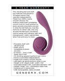 Gender X Poseable You Snail Vibrator Purple with warranty and features listed on packaging