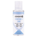 Gender X Everyone's Lube 2 Oz Water Based Lubricant in a clear bottle for universal personal use.