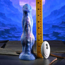 Gender X Wildest Dreams Vibrating Dildo with Remote Control next to a ruler for size comparison.