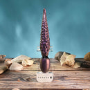 Gender X Into the Deep Silicone Vibrating Dildo Purple displayed with seashells, showcasing its unique design and colors.