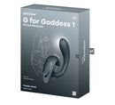 Satisfyer G For Goddess 1 Rabbit Vibrator Dark Grey packaging showcasing its features and ergonomic design.