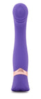 Nu Sensuelle Geminii XLR8 Rechargeable Silicone G-Spot Vibrator in Ultra Violet with sculpted ridges for pleasure.