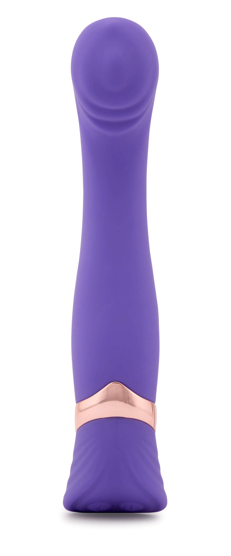 Nu Sensuelle Geminii XLR8 Rechargeable Silicone G-Spot Vibrator in Ultra Violet with sculpted ridges for pleasure.