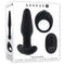 Gender X Team Work Dual Vibrating Remote-Control Toys with 10 Speeds, Rotating Beads, and Ergonomic Design in Black Packaging
