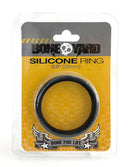 Boneyard Silicone Cock Ring 50mm Black in packaging with skull design and 'Bone for Life' slogan.