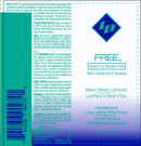 ID Free 1 Fl Oz Water Based Lubricant packaging displaying glycerin and paraben free formula.