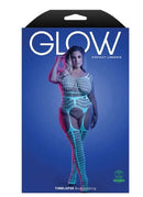 Glow-in-the-Dark Timelapse Bodystocking by Fantasy Lingerie in packaging, transitions from white by day to light blue glow by night