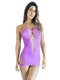 Entice Mini Cut Out Dress in purple, showcasing a stylish design with cut-outs and a fitted silhouette for summer fashion.