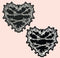 Barbed Wire Heart Pasties Reflective Nipple Covers by Pastease - Stylish and bold reflective heart-shaped nipple covers with barbed wire design.
