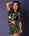 High Achiever Stoner Schoolgirl Costume L/XL Pot Leaf, cannabis-themed mesh mini dress with open back from Magic Silk.