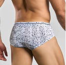 Male Basics Hipster Brief Spider Large back view showing geometric print and comfortable fit.