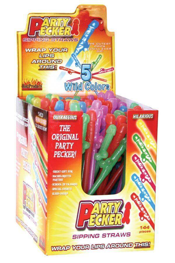 PARTY PECKER SIPPING STRAWS-144PC DISPLAY-0