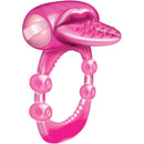 Xtreme Vibe Nubby Tongue Magenta Pleasure Ring with playful design and soft texture for shared stimulation.