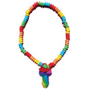 Colorful Rainbow Pecker Candy Necklace with edible beads for adult parties and fun gatherings.
