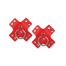 Nipplicious Seducer Leather Pasties with Rings Red displayed, featuring striking red leather design and silver rings.
