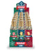 Holiday-themed water-based lubricants display with festive flavors: Candy Cane, Sugar Cookie, and Fruit Cake, 18 bottles, 2oz each.
