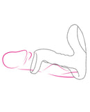 Bliss Shaft Rider Vibrating Cock Ring Sleeve Black design illustration showing snug fit and dual motors for pleasure.