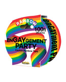 Engaygement Rainbow Style Caution Tape packaging with colorful rainbow design for festive celebrations.