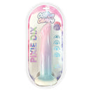 Cotton Candy Pixie Dix Mini Dildo 6.6 inches in packaging, showcasing its colorful design and silicone material.