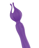 Hott Products Clitoral Kiss Vibe Purple close-up, showing its slim design and unique clitoral stimulation features.