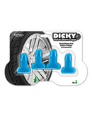 Dicky Valve Stem Caps Blue 4 Pack - Fun blue penis-shaped tire valve caps for a humorous touch.