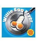 Hott Products Willy Egg Fryer Penis Shaped Novelty Pan with eggs cooking in silly shape for fun meals.
