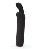 Happy Rabbit Rechargeable Bullet Black with flexible rabbit ears for targeted clitoral stimulation.