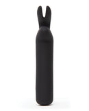 Happy Rabbit Rechargeable Bullet Black with flexible ears for targeted clitoral stimulation.