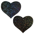 Pastease Glitter Heart Black nipple pasties with sparkling black glitter in heart shape, perfect for stylish outfits.