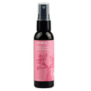 Earthly Body Refresh Intimate Spray 2 Oz in a sleek black bottle with a pink label for odor neutralization.