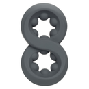 Alpha Liquid Silicone Beaded Crazy 8 Cock Ring Grey, premium silicone pleasure product for enhanced intimacy.