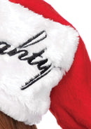 Leg Avenue Reversible Plush Santa Hat Red detail showing the playful design and soft plush texture.