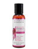 Moonbloom Rejuvenating Hybrid Comfort Glide Extra Sensitive 2 Oz bottle with floral design, promoting smooth glide for sensitive skin.