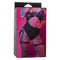Euphoria Collection Thigh Harness with Chains by CALEXOTICS in black packaging, featuring model wearing vegan leather harness.