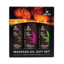 Massage Oil Trio Gift Valentine Set 2 Oz featuring three different scented massage oils in a sleek gift box.