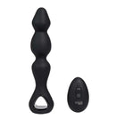 Hudson Rechargeable Remote Control Silicone Anal Plug with remote, featuring 3 beads and 10 vibration modes for prostate stimulation.