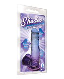 Shades Gradient Dildo 7 inches in Blue and Violet packaging with strong suction cup base, showcasing beautiful color fade.