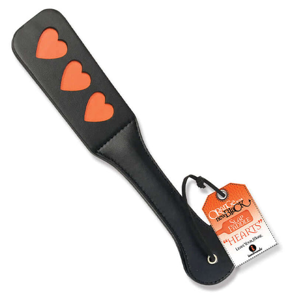THE 9'S ORANGE IS THE NEW BLACK SLAP PADDLE HEARTS-0