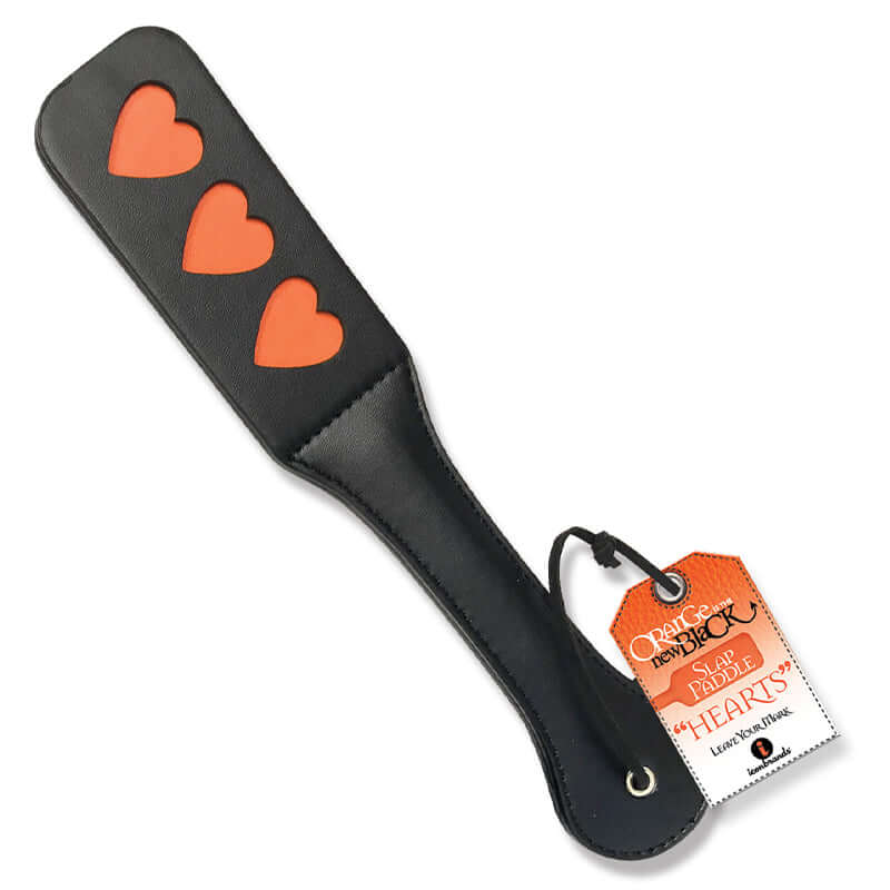 THE 9'S ORANGE IS THE NEW BLACK SLAP PADDLE HEARTS-0