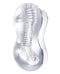 The 9's Clear Stroke Twister Male Masturbator 5.25 inches with ribbed and twisted tunnel design.