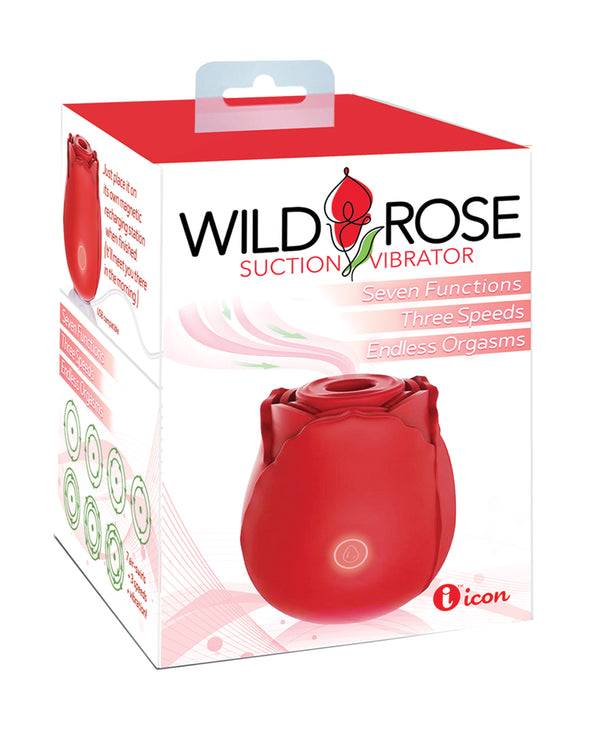 WILD ROSE RECHARGEABLE SILICONE SUCTION VIBRATOR-0