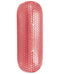 Jack-It Stroker in crimson red, featuring a dimpled texture and ergonomic design for enhanced male pleasure.