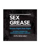 Sex Grease Water Based Lubricant 4 ml Foil packaging, single-use personal lubricant for smooth glide.