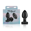 Viben Cheeky Charms Medium Vibrating Anal Plug Gunmetal in stylish packaging with a teardrop design and remote control.