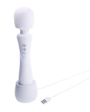 Paradise Illumination THE Wand Massager in white with USB charging, showcasing elegant design and innovative features.