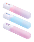 Paradise Illumination THE Bullet Vibrator in three elegant pastel colors, showcasing its innovative design for enhanced pleasure.