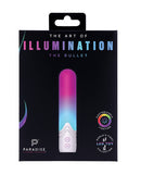 Paradise Illumination THE Bullet Vibrator packaging featuring customizable lighting and elegant design.