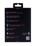 Back packaging of Paradise Illumination THE Bullet Vibrator showcasing features like LED illumination and USB charging.