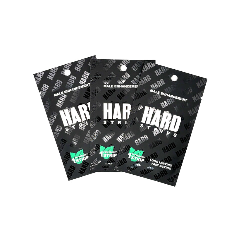 Hard Strips 3 Pack Fast-Acting Vitality Support Oral Strip packaging displaying three strips for vitality support.