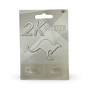 Kangaroo 2K White Herbal Supplement packaging with two capsules, designed for stamina and vitality.